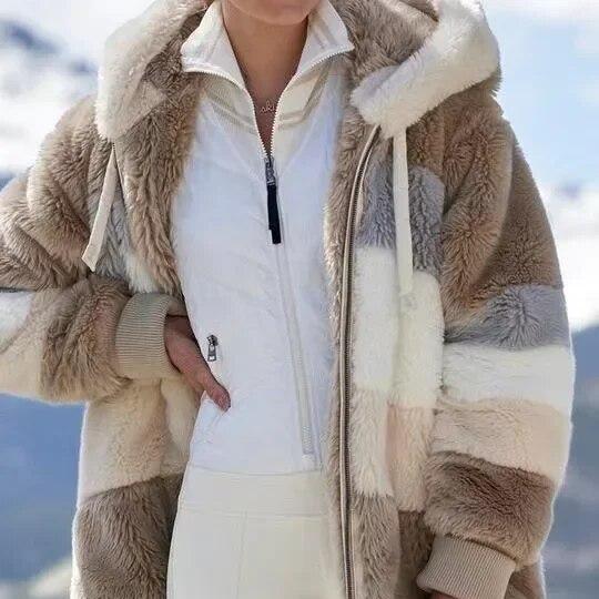 Amber - manteau rayé pour femme pour l'hiver
