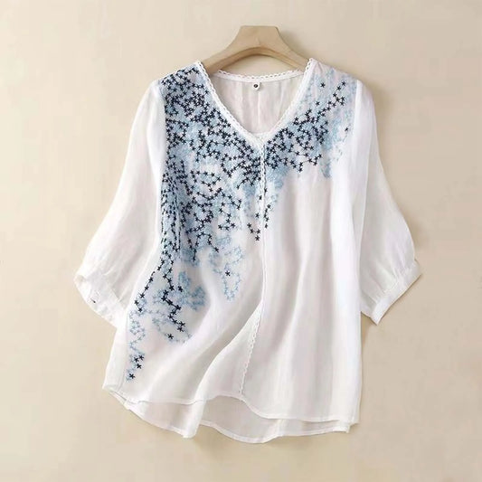 Blouse Elowen en lin naturel